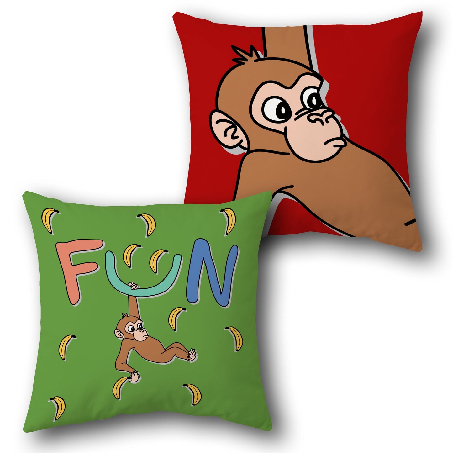 Playful Monkey Fun Single Cushion (Front & Back)