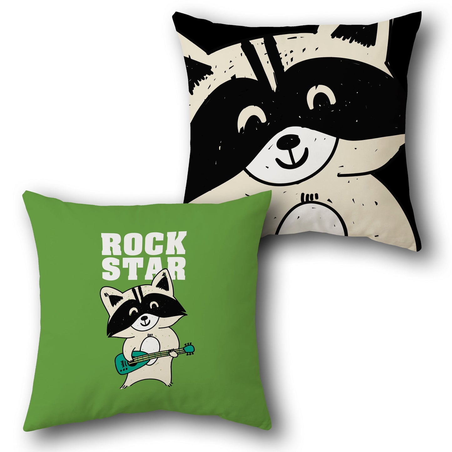 Rock Star Raccoon Single Cushion (Front & Back)