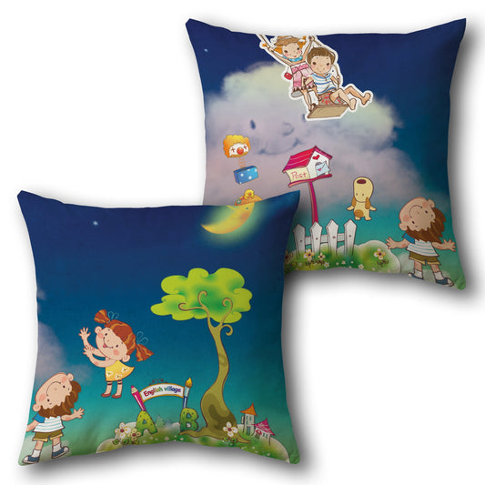 Dreamy Village  Design Cushion Single (Front & Back)