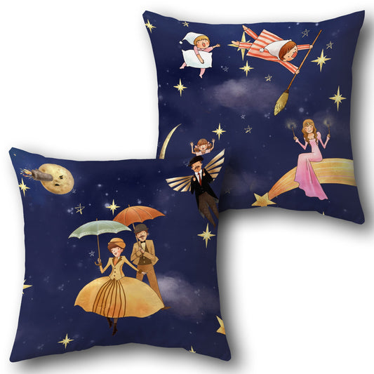 Enchanted Night Sky   Design Cushion Single (Front & Back)