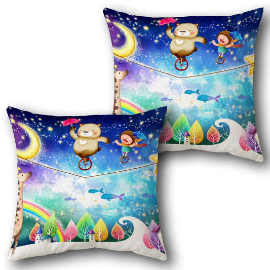 Whimsical Tightrope Adventure   Design Cushion Single (Front & Back)