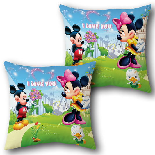 Mickey and Minnie Love   Design Cushion Single (Front & Back)