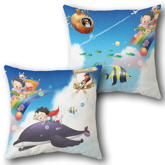 Skyward Whale Adventure   Design Cushion Single (Front & Back)