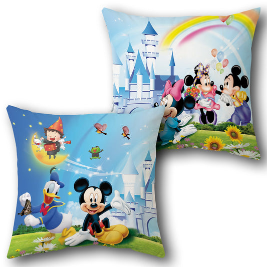 Mickey Mouse Castle   Design Cushion Single (Front & Back)