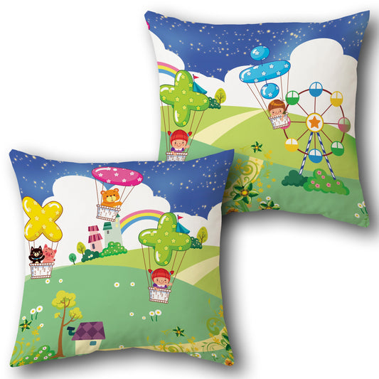 Hot Air Balloon Adventure   Design Cushion Single (Front & Back)