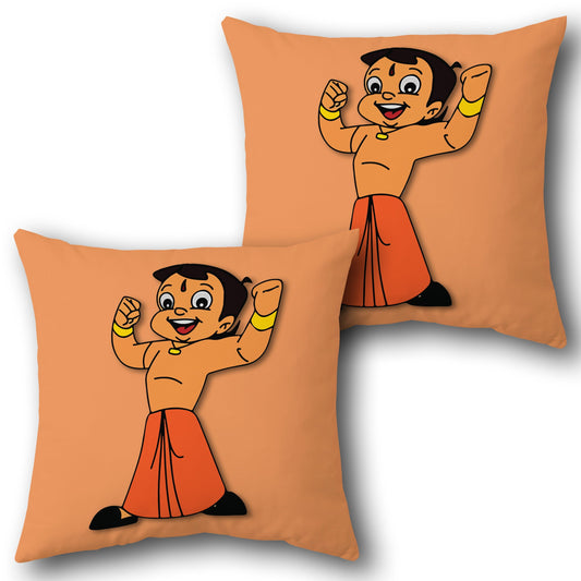 Chhota Bheem Orange   Design Cushion Single (Front & Back)