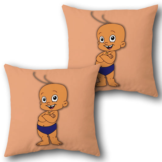Mr. Blobby Peach   Design Cushion Single (Front & Back)
