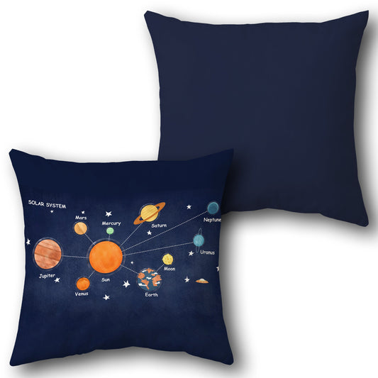 Solar System Navy Blue   Design Cushion Single (Front & Back)