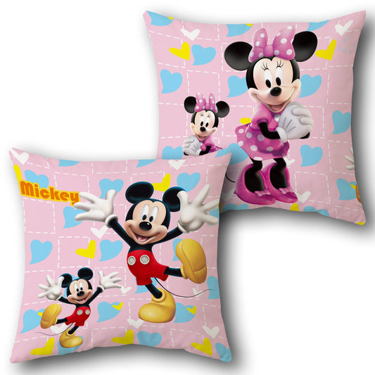 Mickey and Minnie Pink   Design Cushion Single (Front & Back)