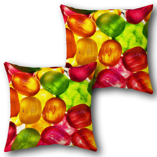 Colorful Candy Multicolor   Design Cushion Single (Front & Back)
