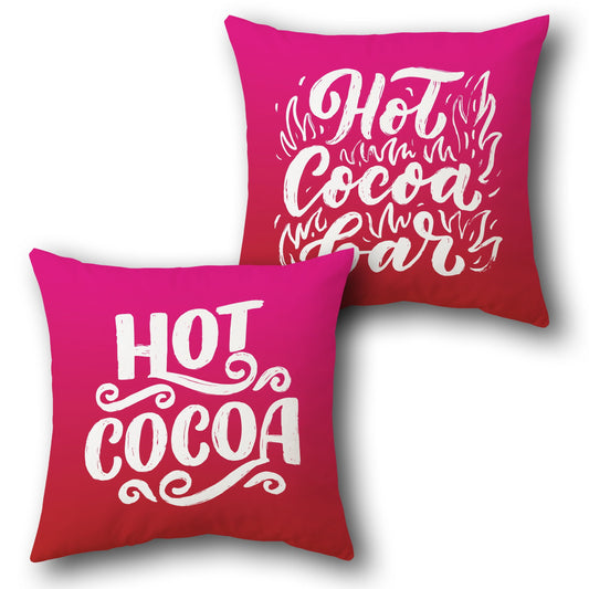 "Hot Cocoa Bar Decorative " in Pink and Red Design Cushion Single (Front & Back)