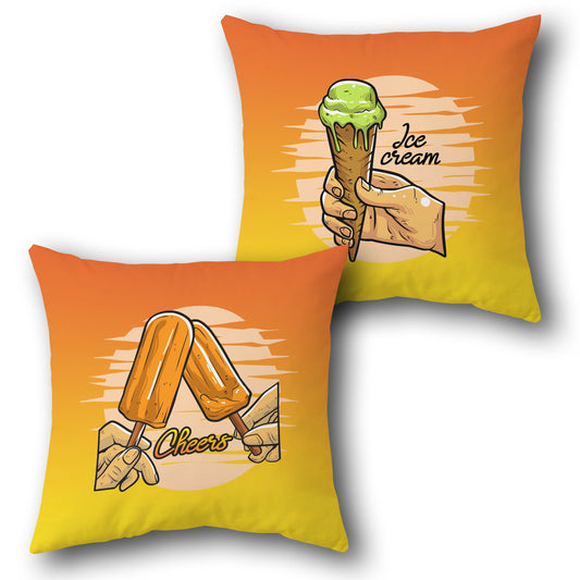 Ice Cream & Popsicle  Design Cushion Single (Front & Back)