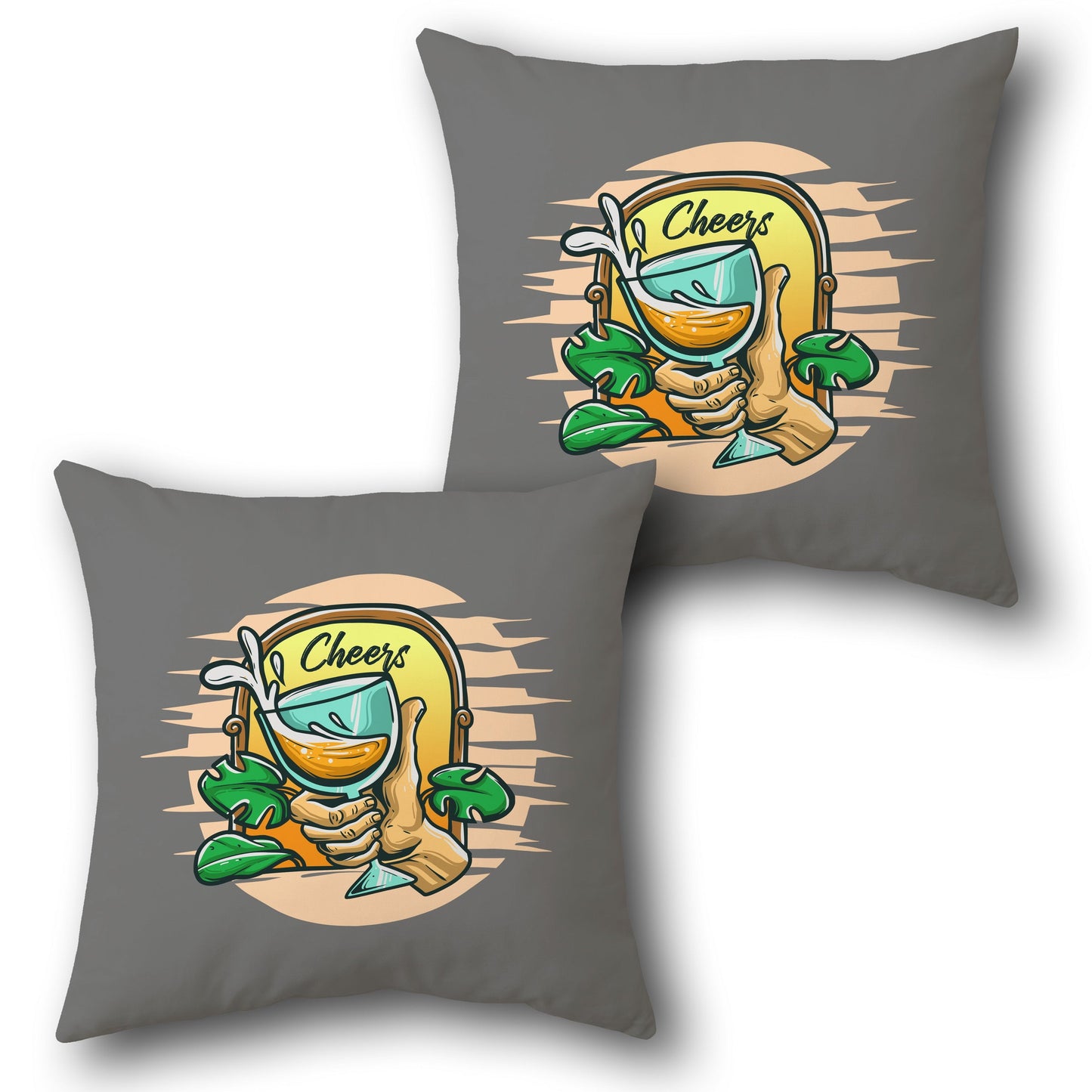 Cheers & Chill  Design Cushion Single (Front & Back)
