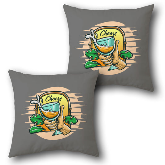 Cheers & Chill  Design Cushion Single (Front & Back)