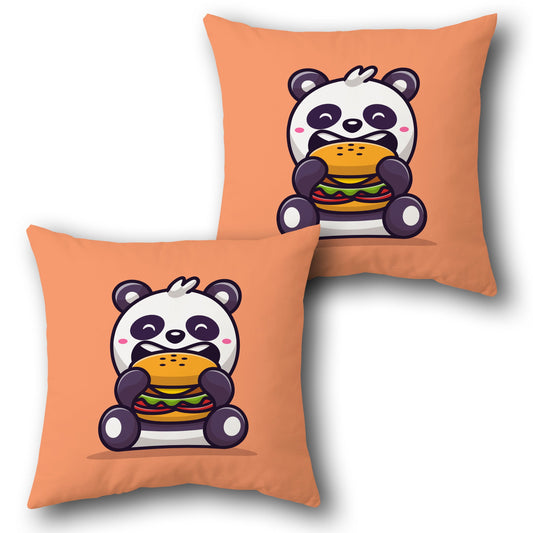 Burger Panda  Design Cushion Single (Front & Back)