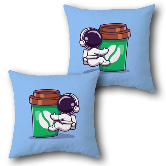 Cosmic Coffee Hug  Design Cushion Single (Front & Back)