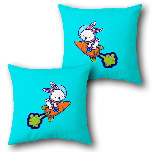 Rocket Bunny  Design Cushion Single (Front & Back)