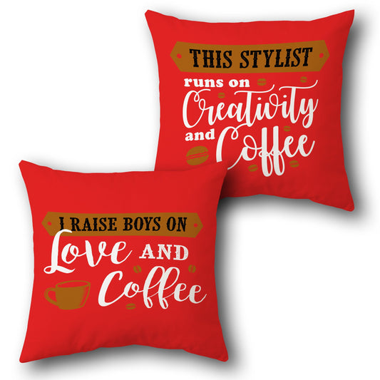 COFFEE QUOTES  Design Cushion Single (Front & Back)