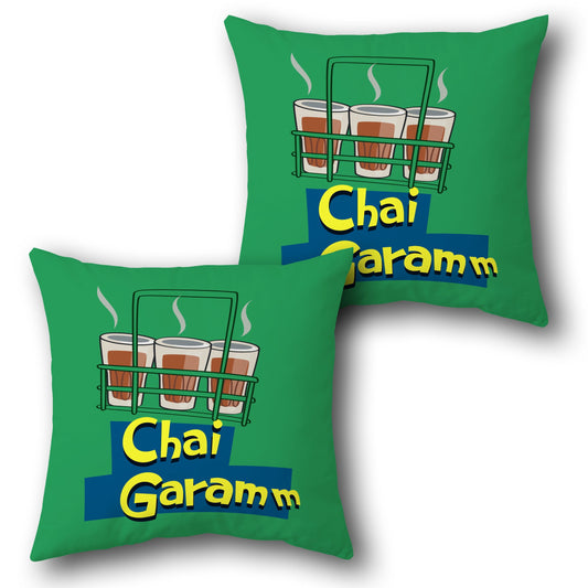 Chai Garam  Design Cushion Single (Front & Back)