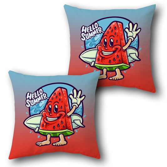 Hello Summer Watermelon  Design Cushion Single (Front & Back)