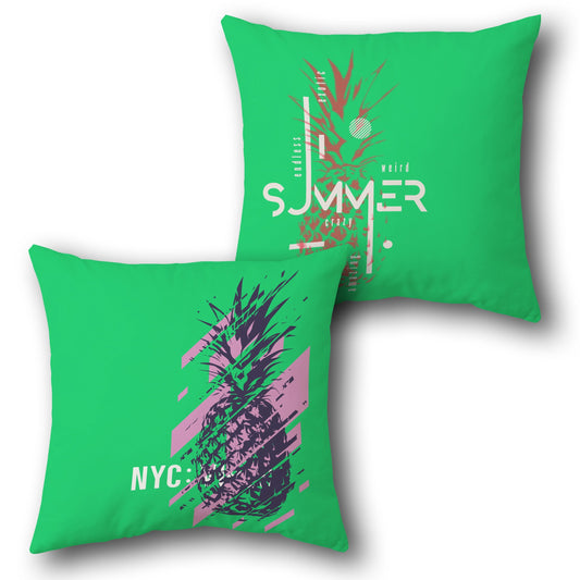 Tropical Glitch Pineapple Summer  – NYC Edition Design Cushion Single (Front & Back)