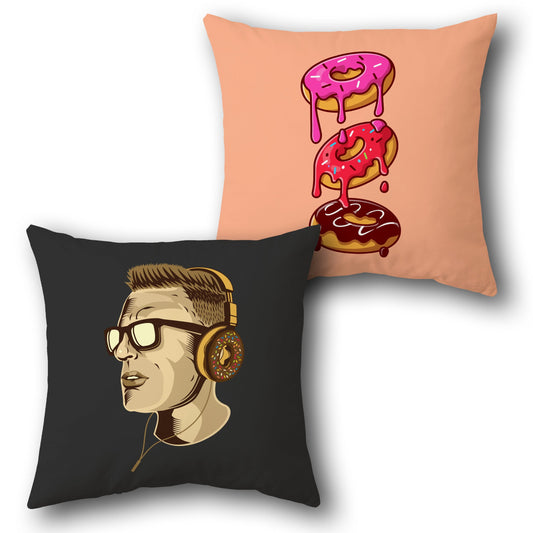 Galactic Taco Throw  – Midnight Blue Background Design Cushion Single (Front & Back)