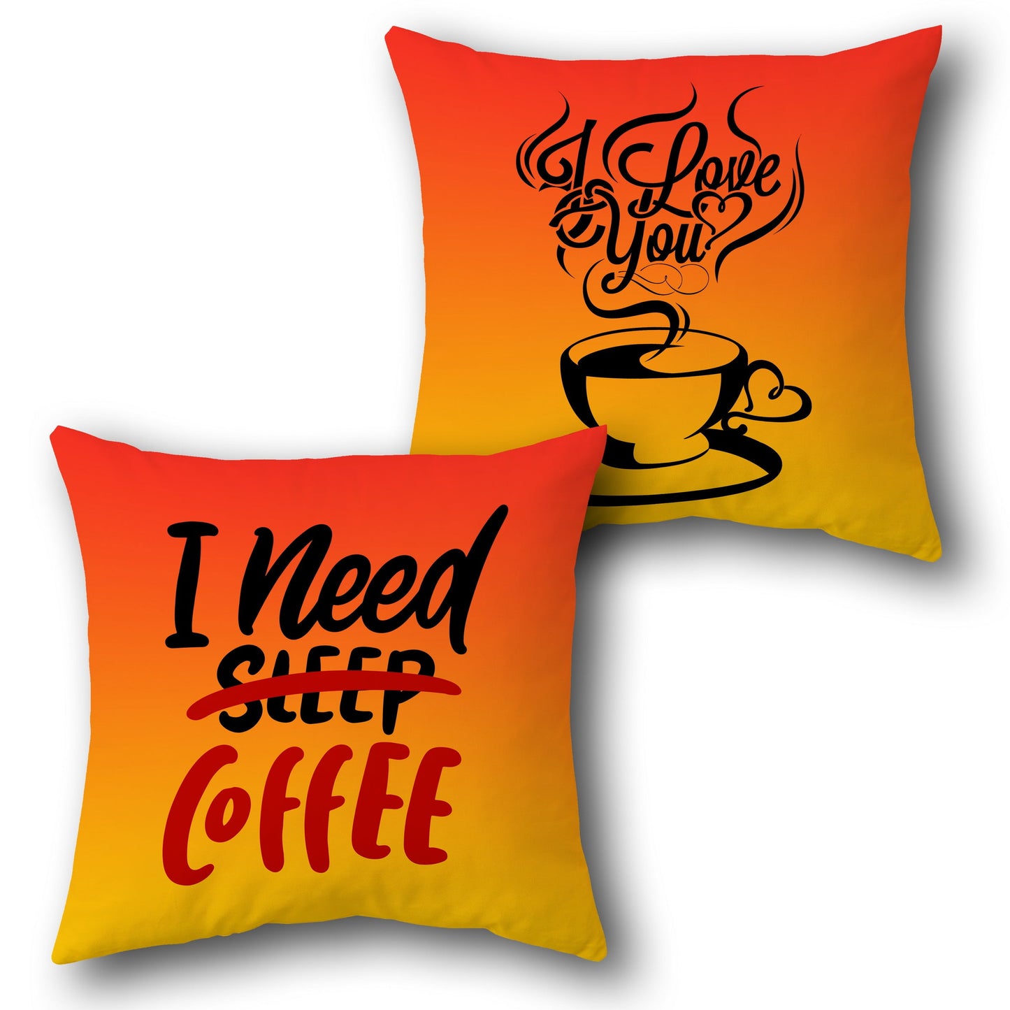 Coffee Love Gradient  Design Cushion Single (Front & Back)