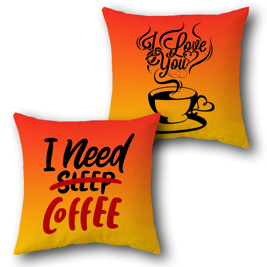 Coffee Love Gradient  Design Cushion Single (Front & Back)