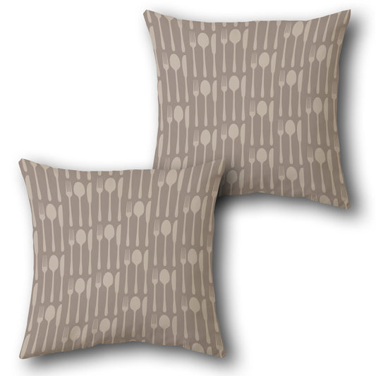 Neutral Utensil Harmony  Design Cushion Single (Front & Back)