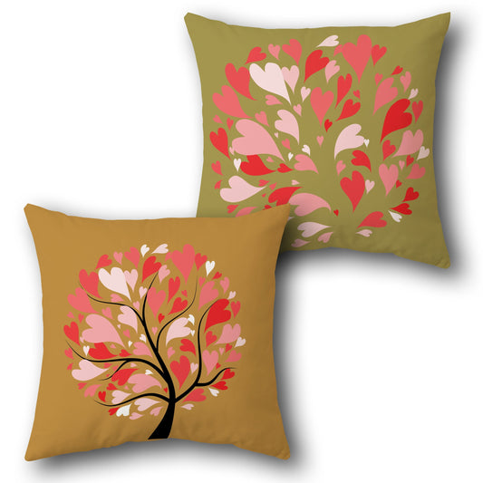 Heart Tree Throw  Design Cushion Single (Front & Back)
