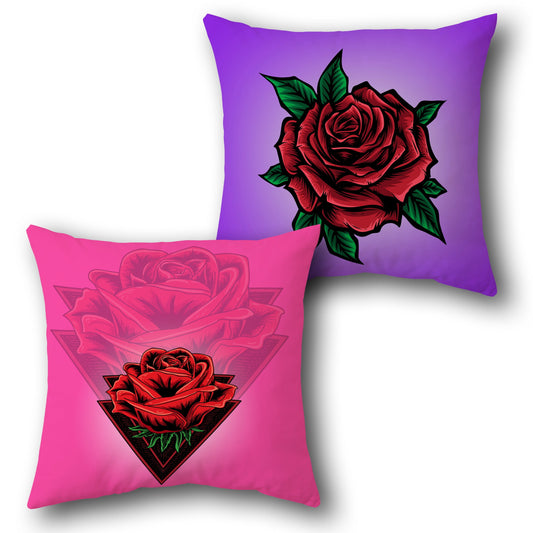 Bold Rose  Design Cushion Single (Front & Back)