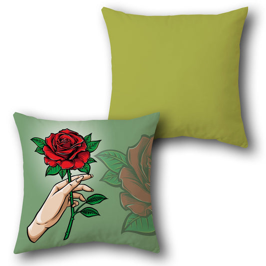 Elegant Rose  Design Cushion Single (Front & Back)