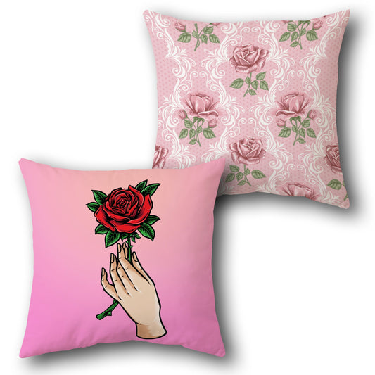 Vintage Rose  Design Cushion Single (Front & Back)