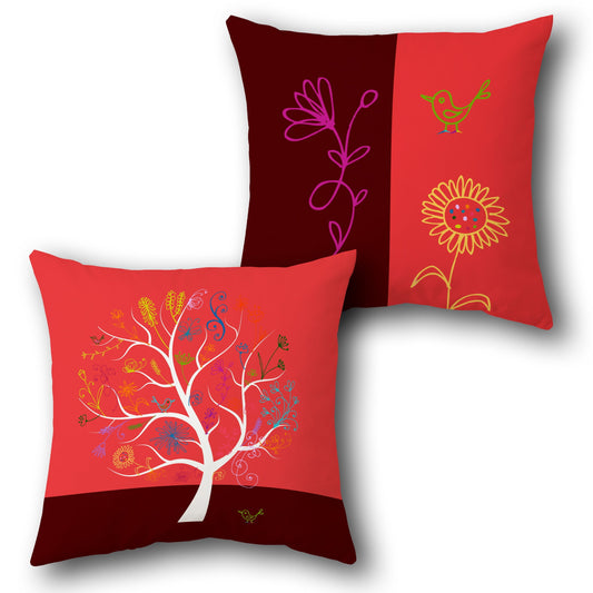 Whimsical Tree  Design Cushion Single (Front & Back)