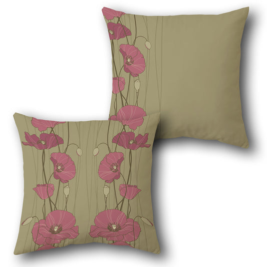 Poppy Field  Design Cushion Single (Front & Back)