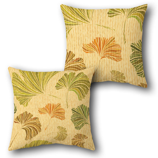 Ginkgo Leaf Decorative  Design Cushion Single (Front & Back)