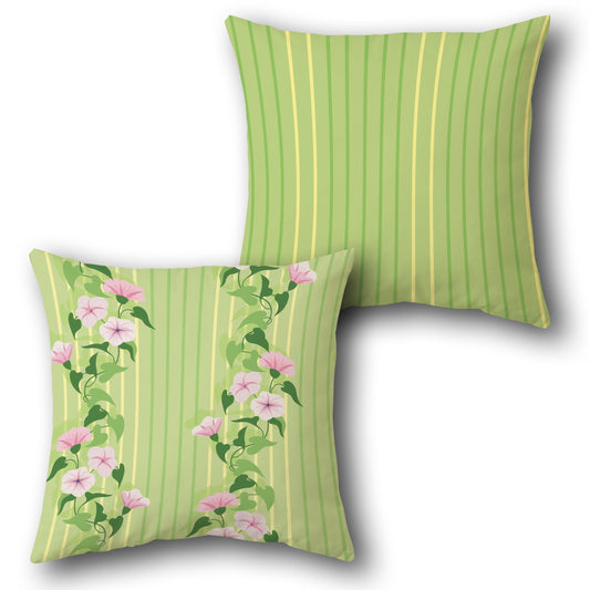 Floral Vine Striped Decorative  Design Cushion Single (Front & Back)