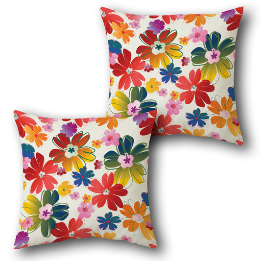 Colorful Floral Burst Decorative  Design Cushion Single (Front & Back)