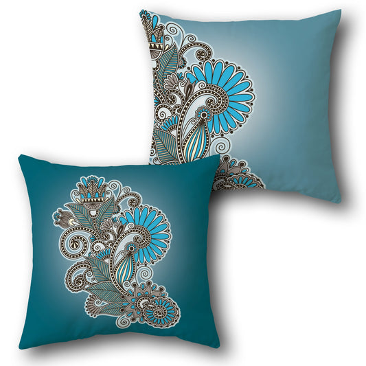 Intricate Paisley Floral Decorative  Design Cushion Single (Front & Back)