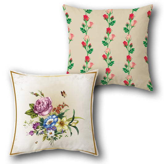 Vintage Floral Bouquet Decorative  Design Cushion Single (Front & Back)