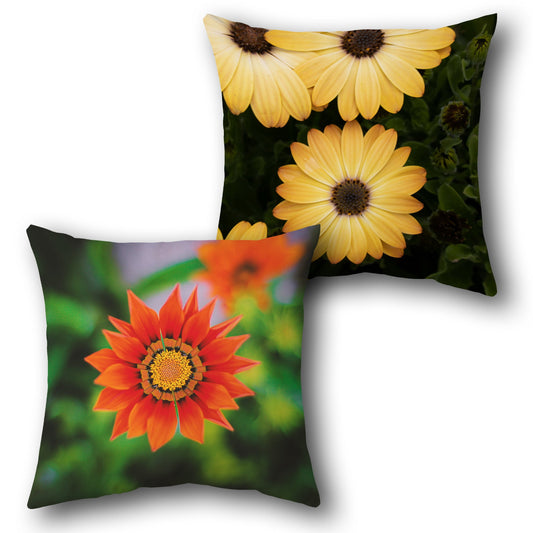 Vivid Daisy and Gazania Decorative  Design Cushion Single (Front & Back)