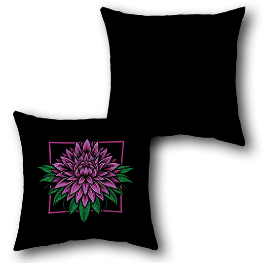 Bold Pink Dahlia Decorative  Design Cushion Single (Front & Back)