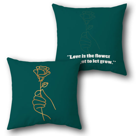 Minimalist Love Rose Throw  Design Cushion Single (Front & Back)