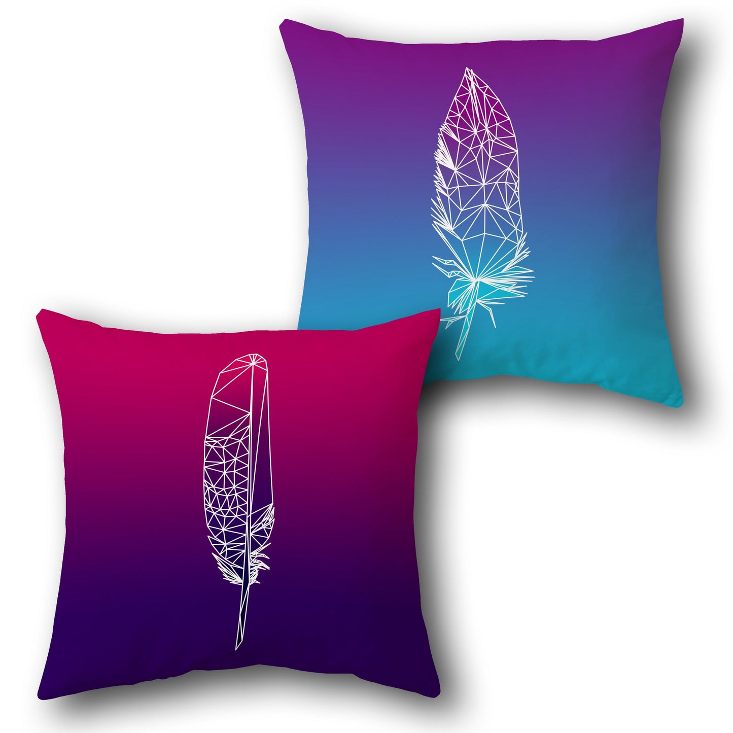 Geometric Feather Throw  Design Cushion Single (Front & Back)