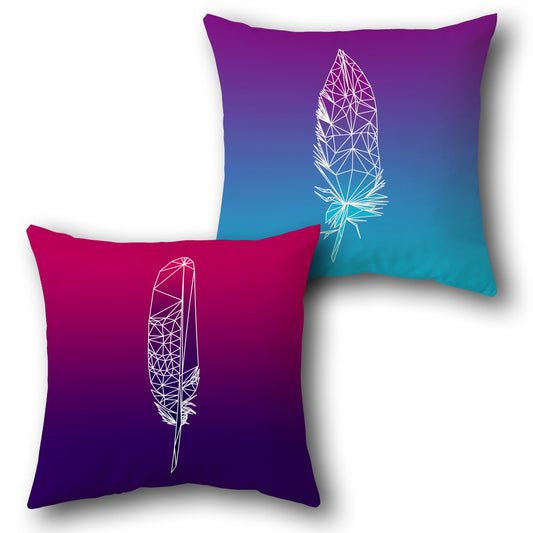 Geometric Feather Throw  Design Cushion Single (Front & Back)