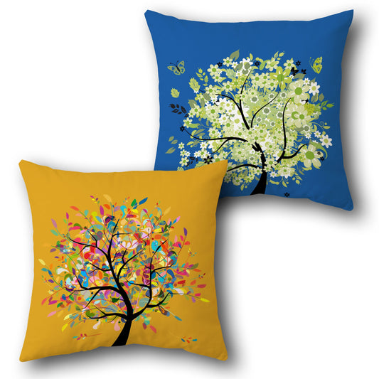 Whimsical Tree Throw  Design Cushion Single (Front & Back)