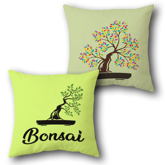 Bonsai Bliss Throw  Design Cushion Single (Front & Back)