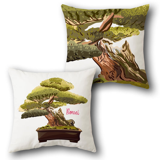 Bonsai Serenity   Design Cushion Single (Front & Back)