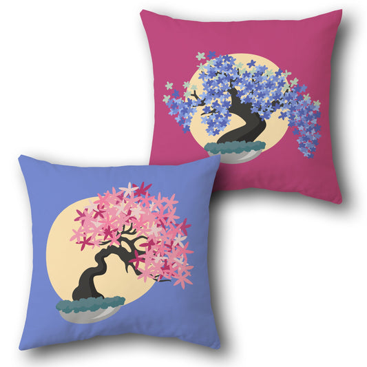 Cherry Blossom Bonsai   Design Cushion Single (Front & Back)