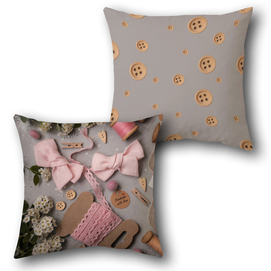 Sewing Craft Decorative   Design Cushion Single (Front & Back)